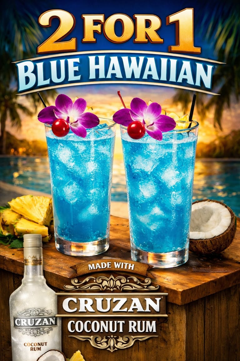 2-for-1 Blue Hawaiian