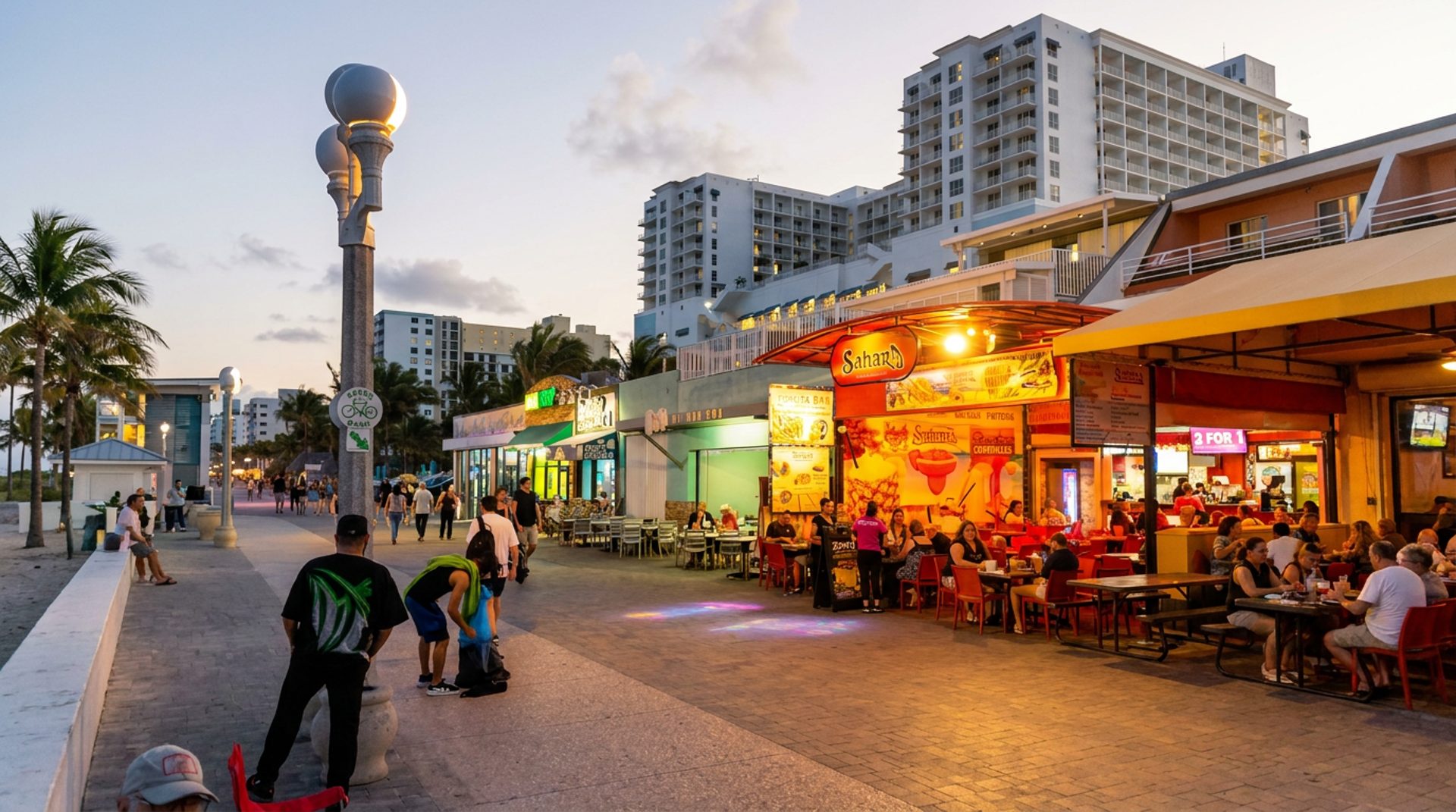 A beachfront table on the Broadwalk
