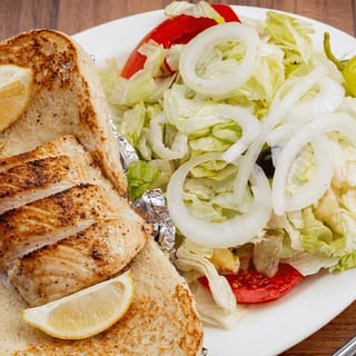 Mahi Sandwich with Salad